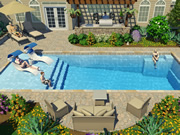 14' x 36' Beach Entry  Fiberglass Pool