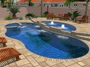 Cascade / Abacos Tanning Ledge Fiberglass Pool