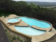 Laguna/Moroccan Tanning Ledge Fiberglass Pool