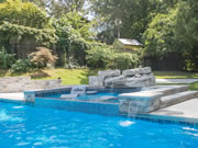 Rectangle Tanning Ledge Fiberglass Pool
