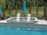 Rectangle Tanning Ledge Fiberglass Pool