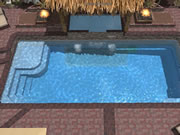 Rectangle Tanning Ledge Fiberglass Pool