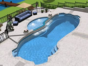 Large Freeform Tanning Ledge Fiberglass Pool